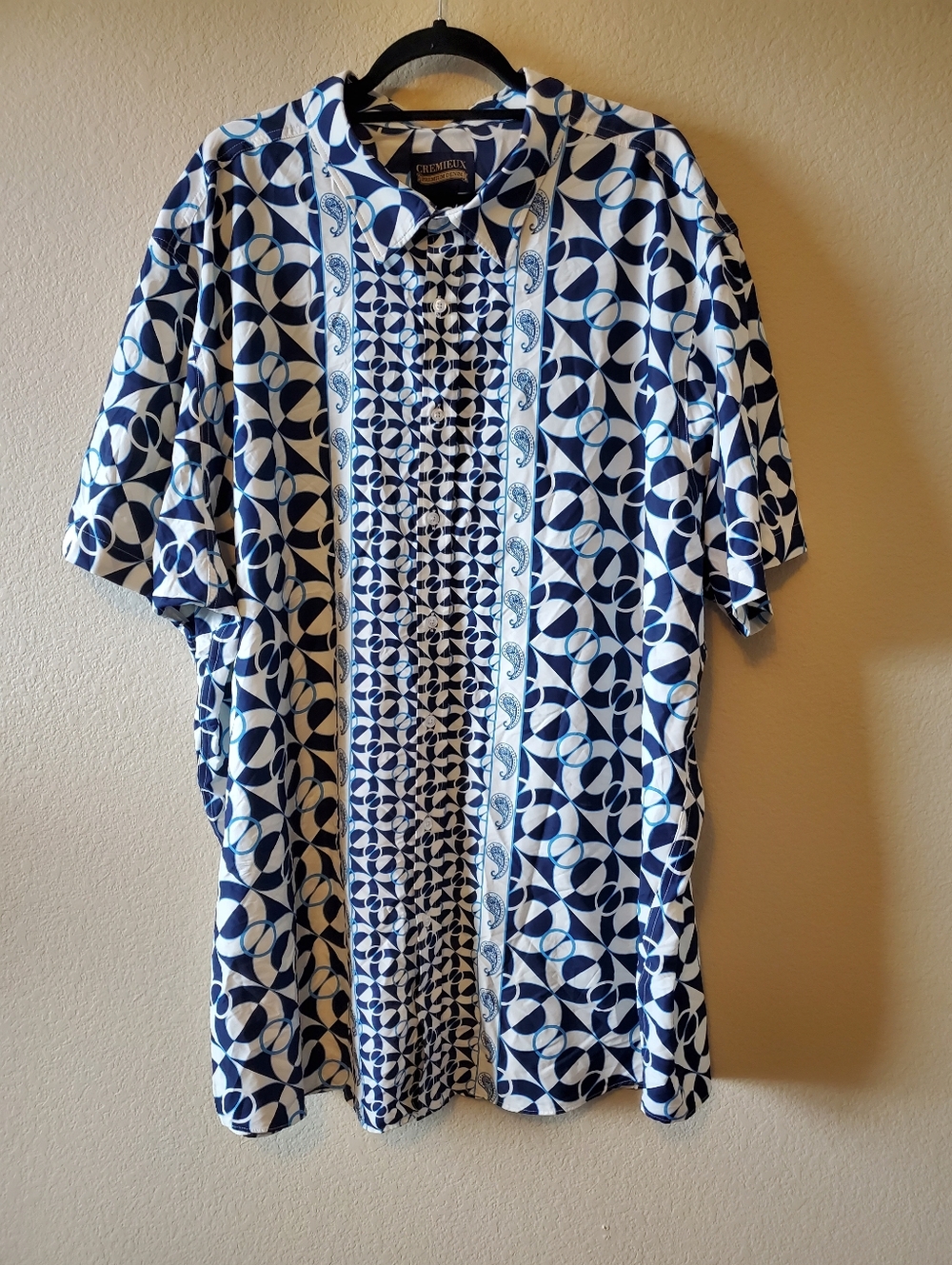 Cremieux Navy, Blue & White Geometric/Paisley Button Down Shirt